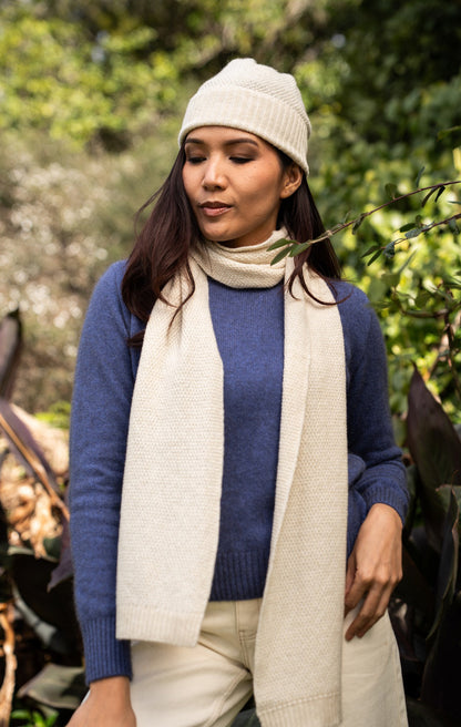 MOSS STITCH PLATED SCARF
