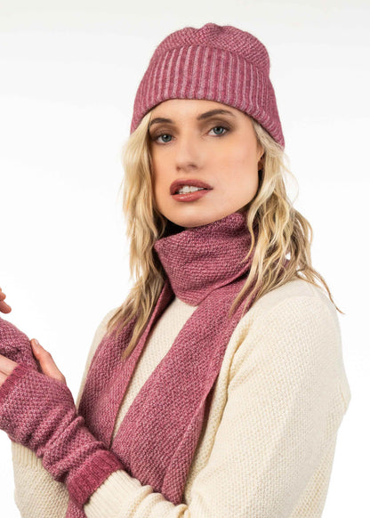 MOSS STITCH PLATED BEANIE