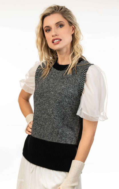 MOSS STITCH PLATED VEST