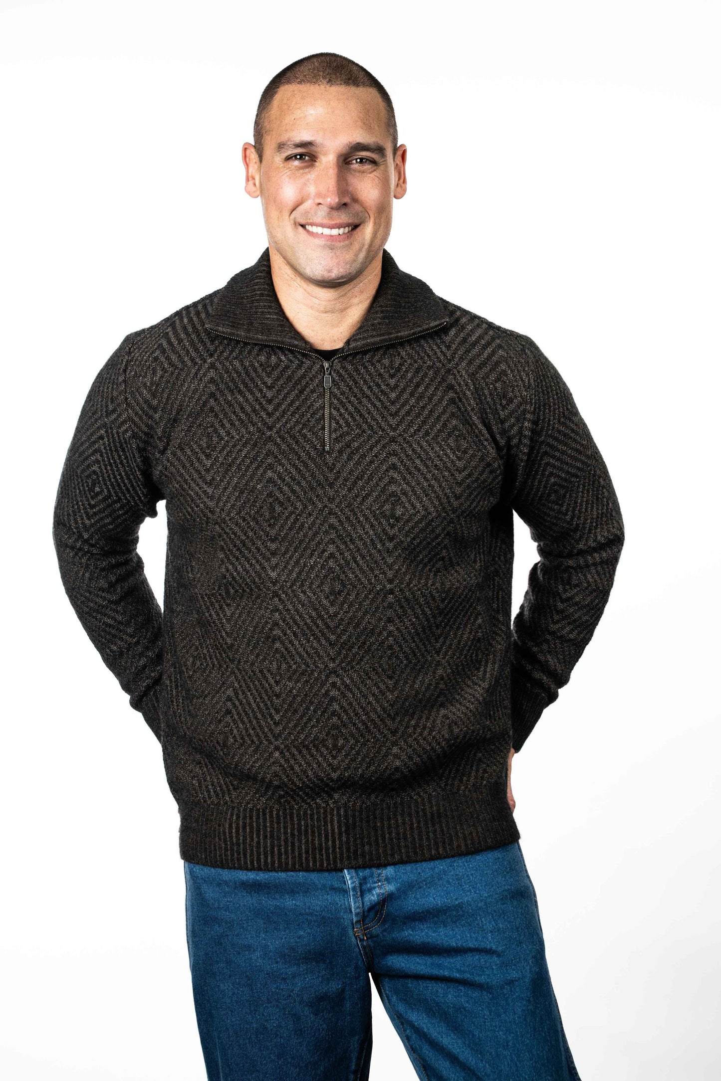 DIAMOND PLATED ZIP JUMPER