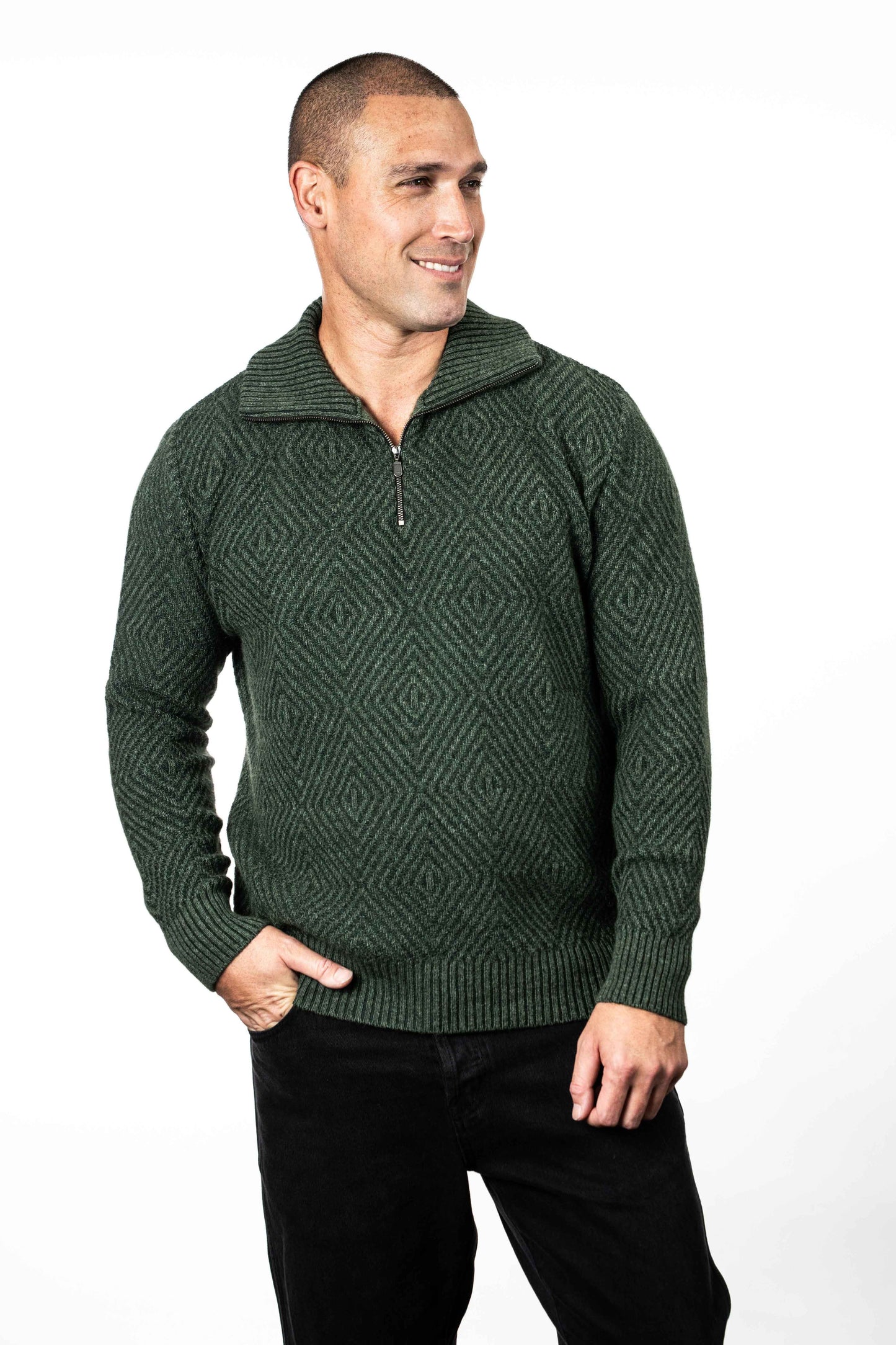 DIAMOND PLATED ZIP JUMPER