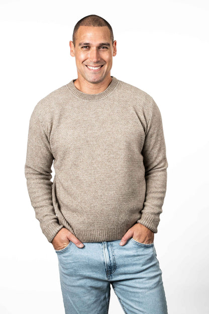 MEN'S MOSS STITCH PLATED JUMPER