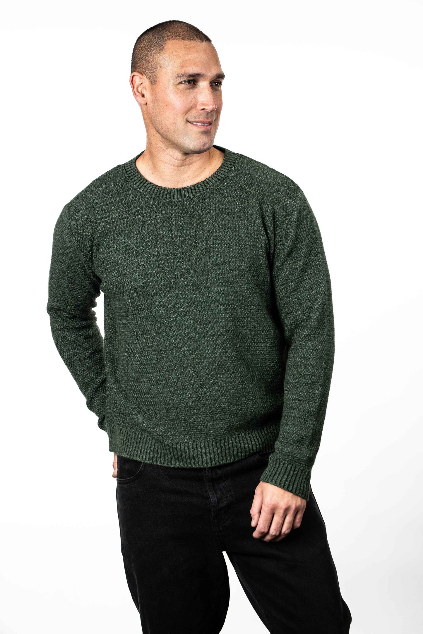 MEN'S MOSS STITCH PLATED JUMPER