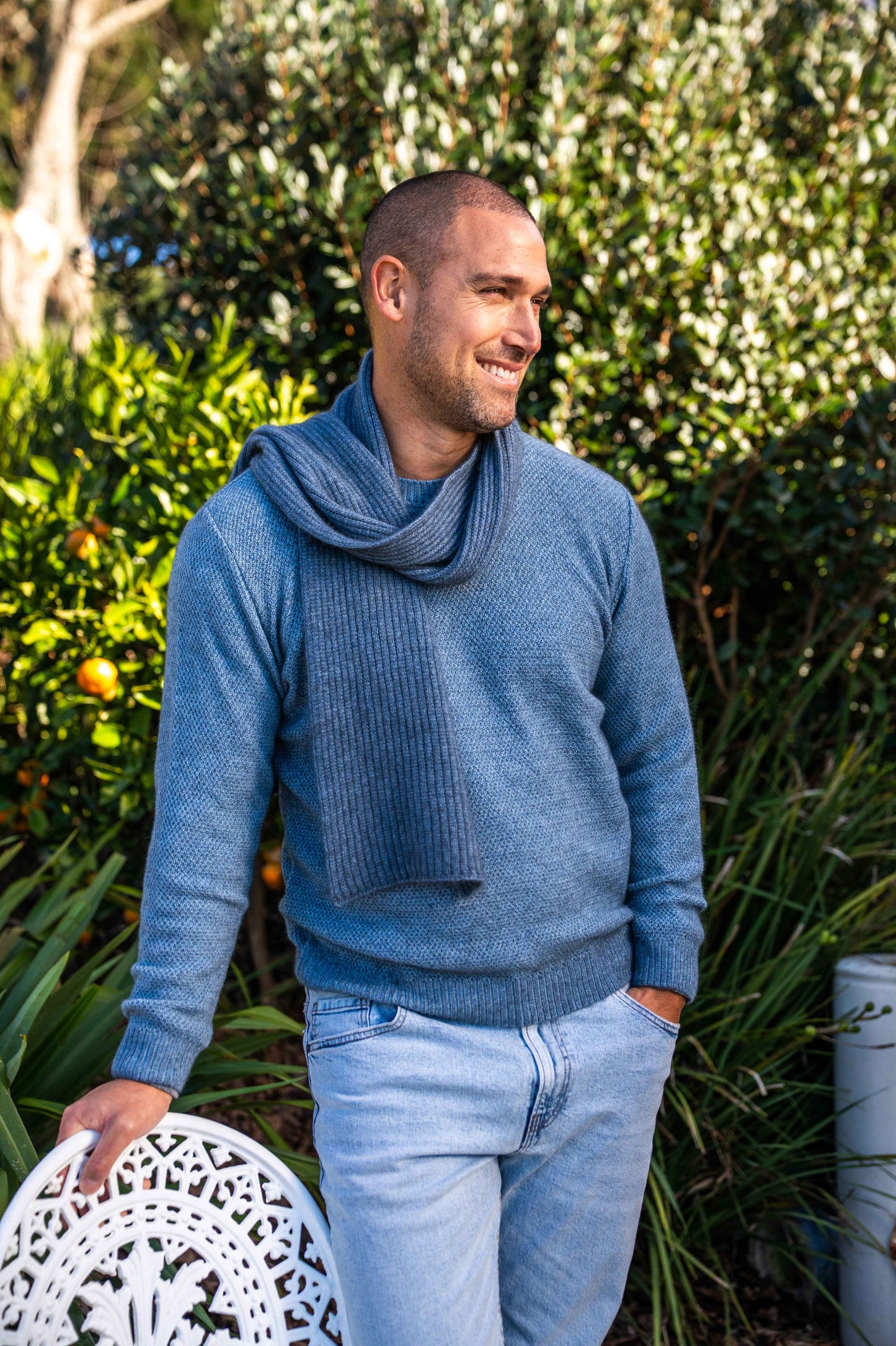 MEN'S MOSS STITCH PLATED JUMPER