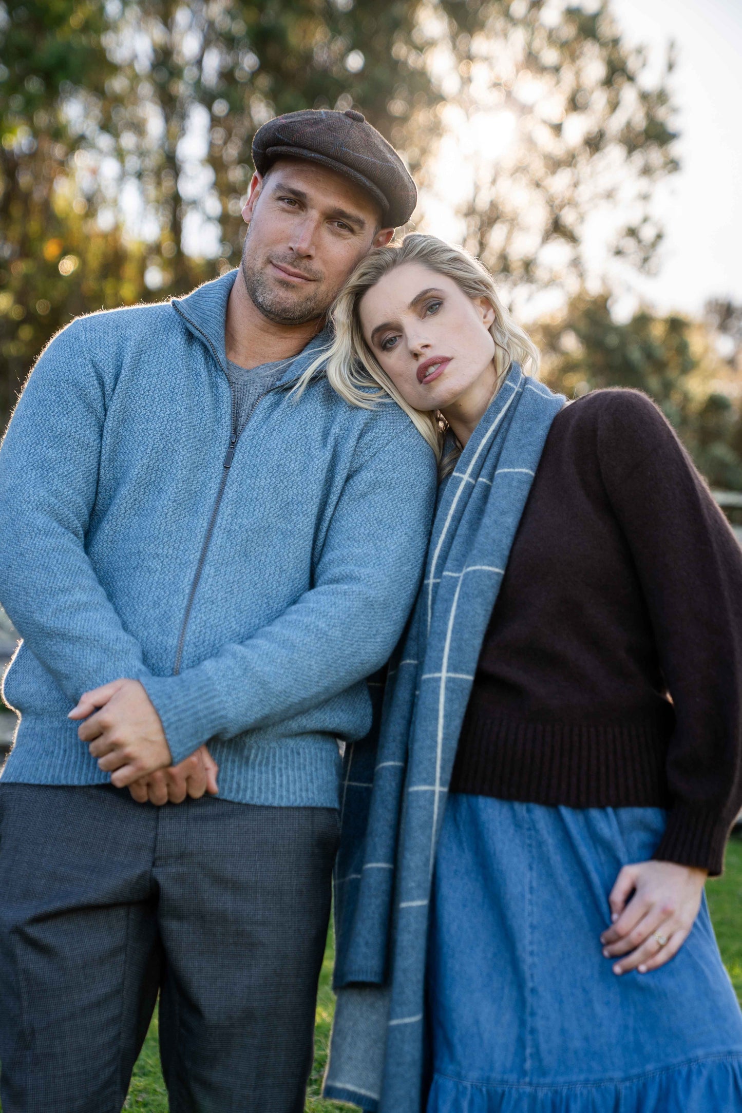 MOSS STITCH PLATED ZIP JACKET