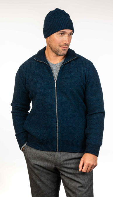 MOSS STITCH PLATED ZIP JACKET