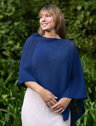 COTTON MERINO MESH PONCHO