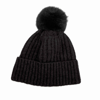 FUR POM POM BEANIE