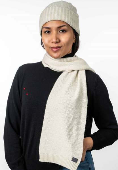 MOSS STITCH PLATED BEANIE