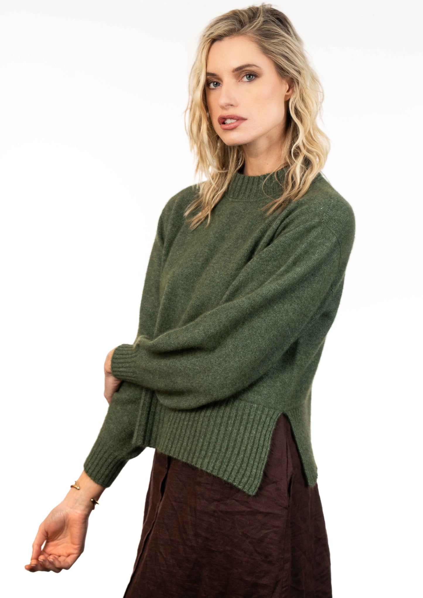 ROLL NECK RIB SWEATER