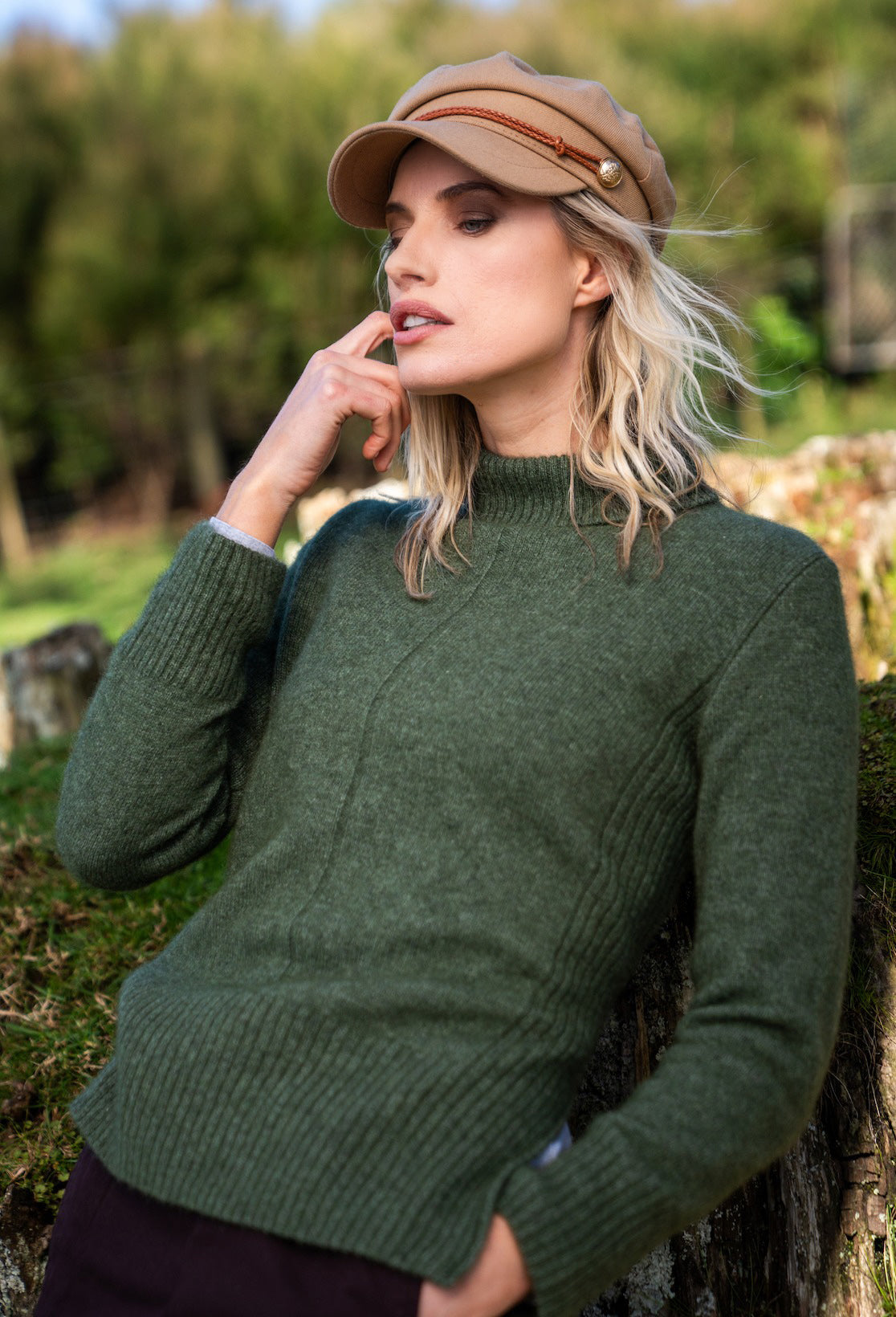 ROLL NECK RIB SWEATER