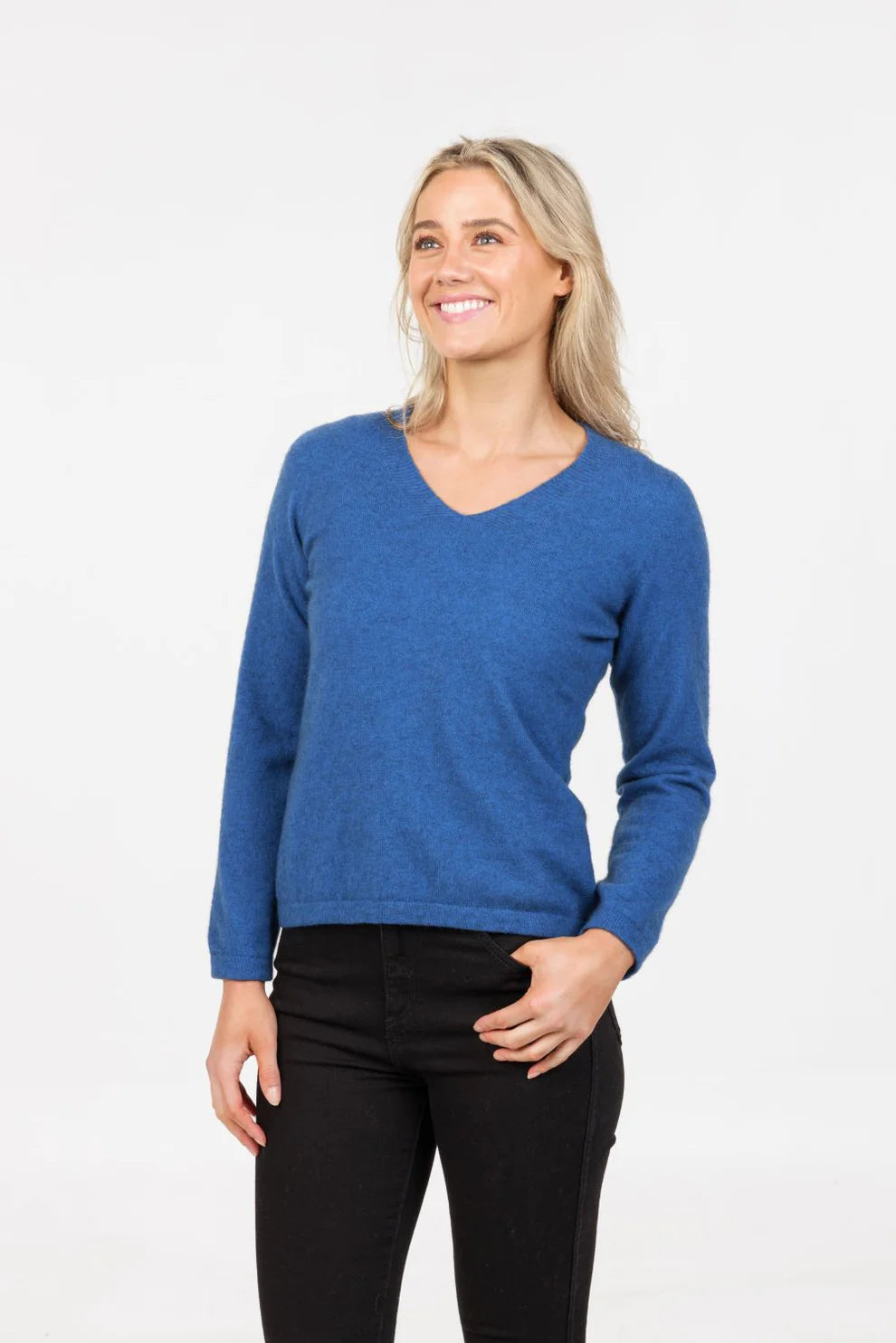 VEE NECK PLAIN SWEATER