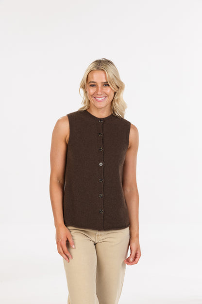 SLEEVELESS CARDIGAN