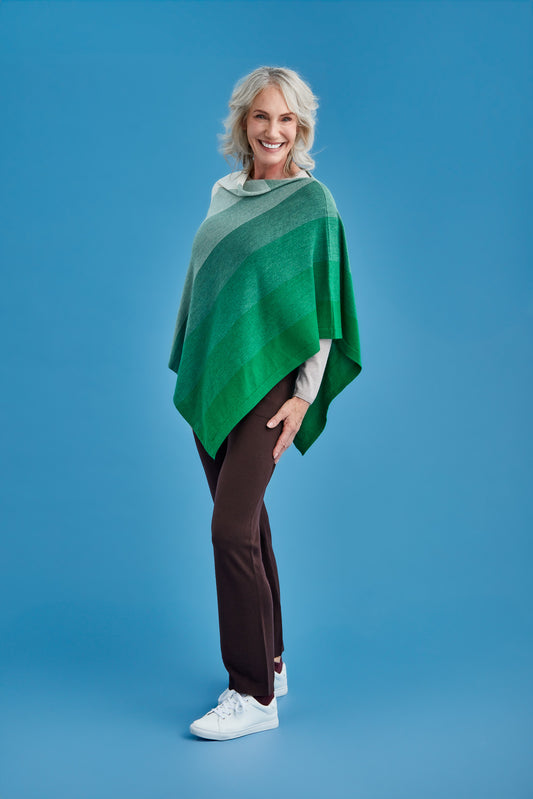 GRADUATED STRIPE PONCHO