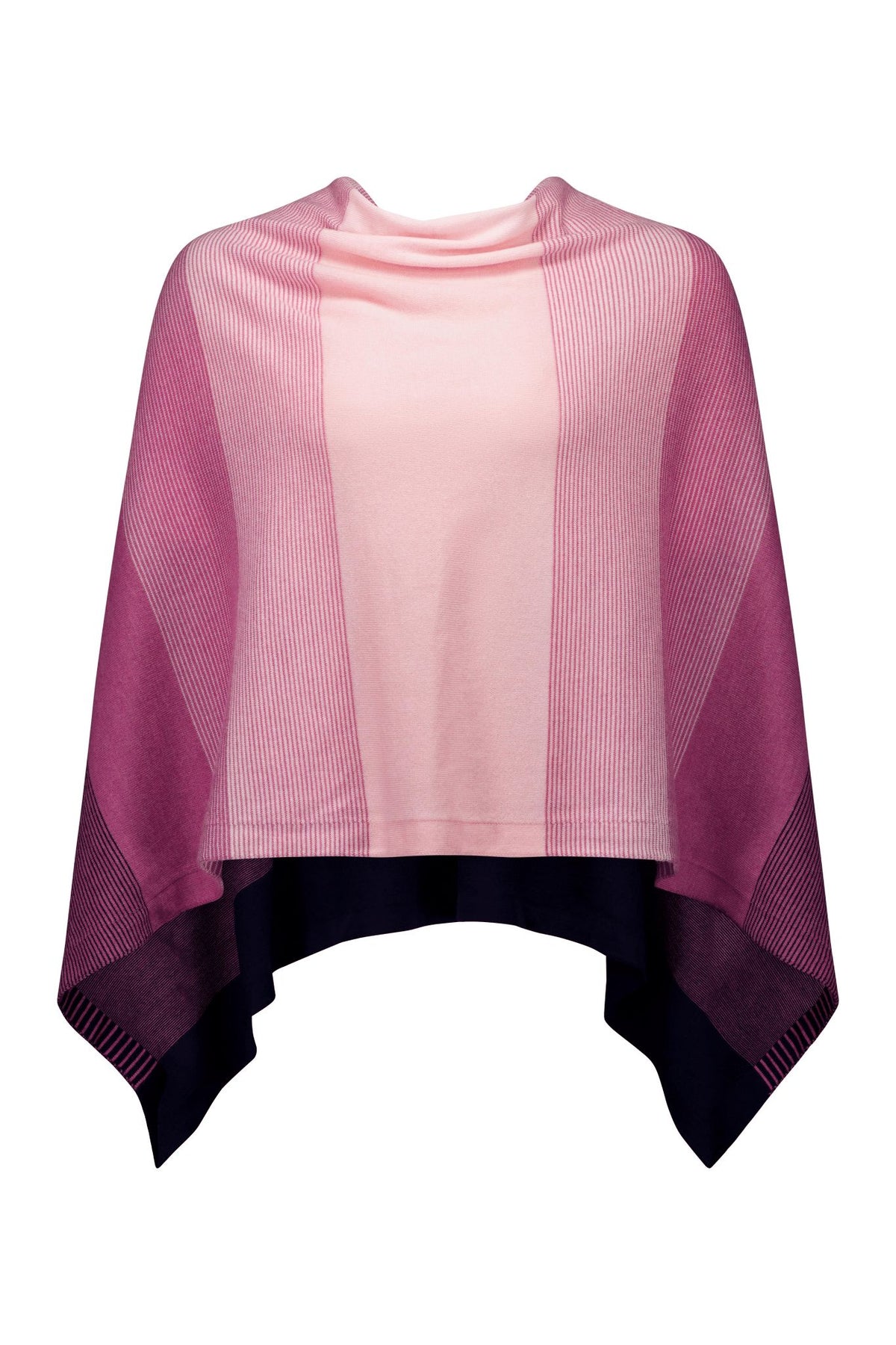 GRADUATED STRIPE PONCHO