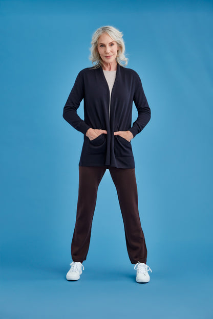 L/S OPEN FRONT LONG CARDIGAN