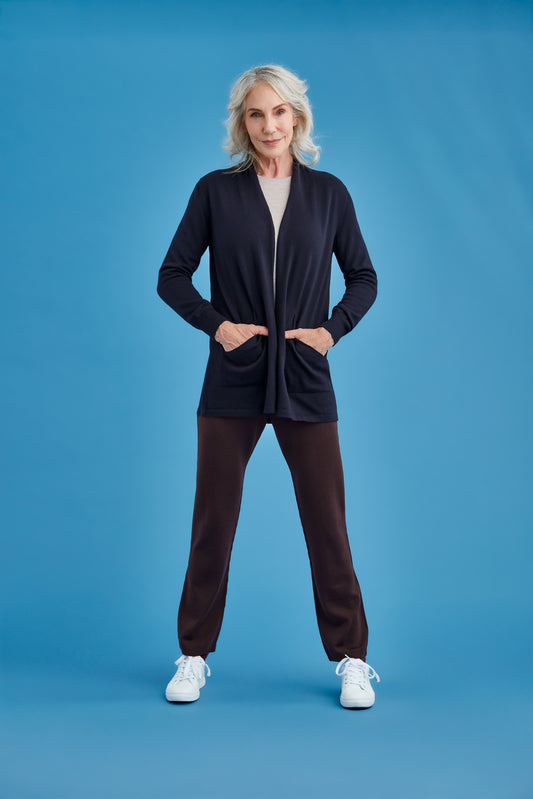 L/S OPEN FRONT LONG CARDIGAN