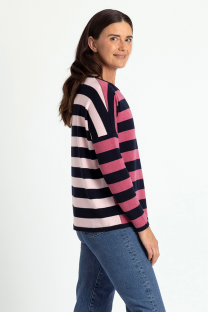 STRIPED DROP SHOULDER JUMPER