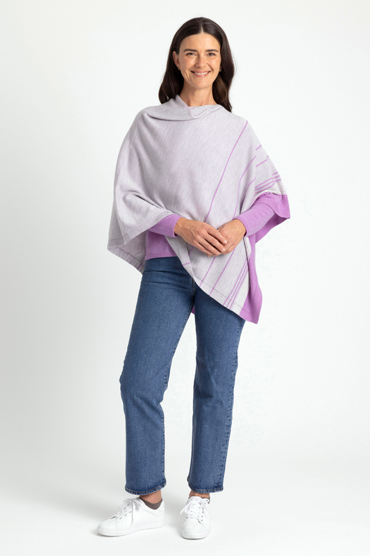 MERINO STRIPE PONCHO