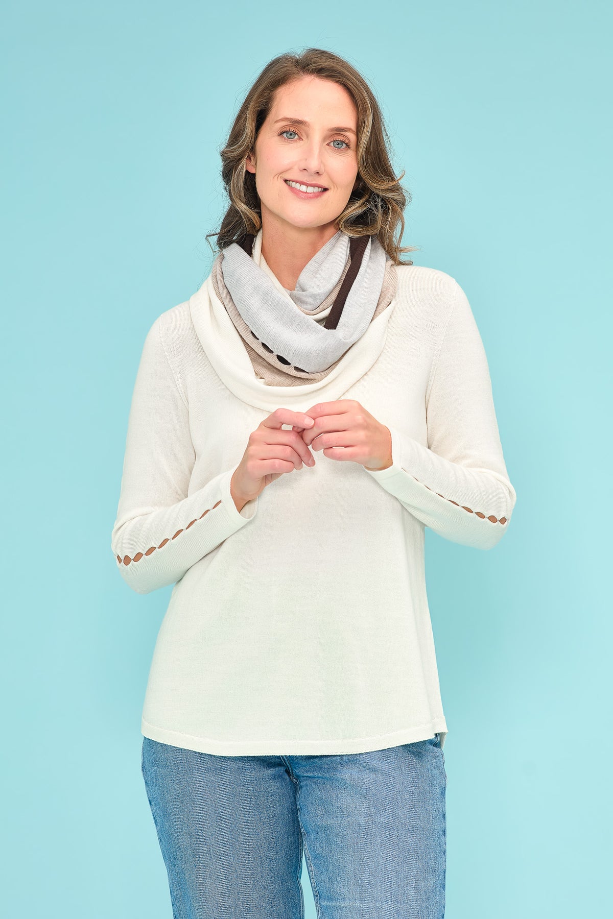 SPLIT STRIPE INFINITY SCARF
