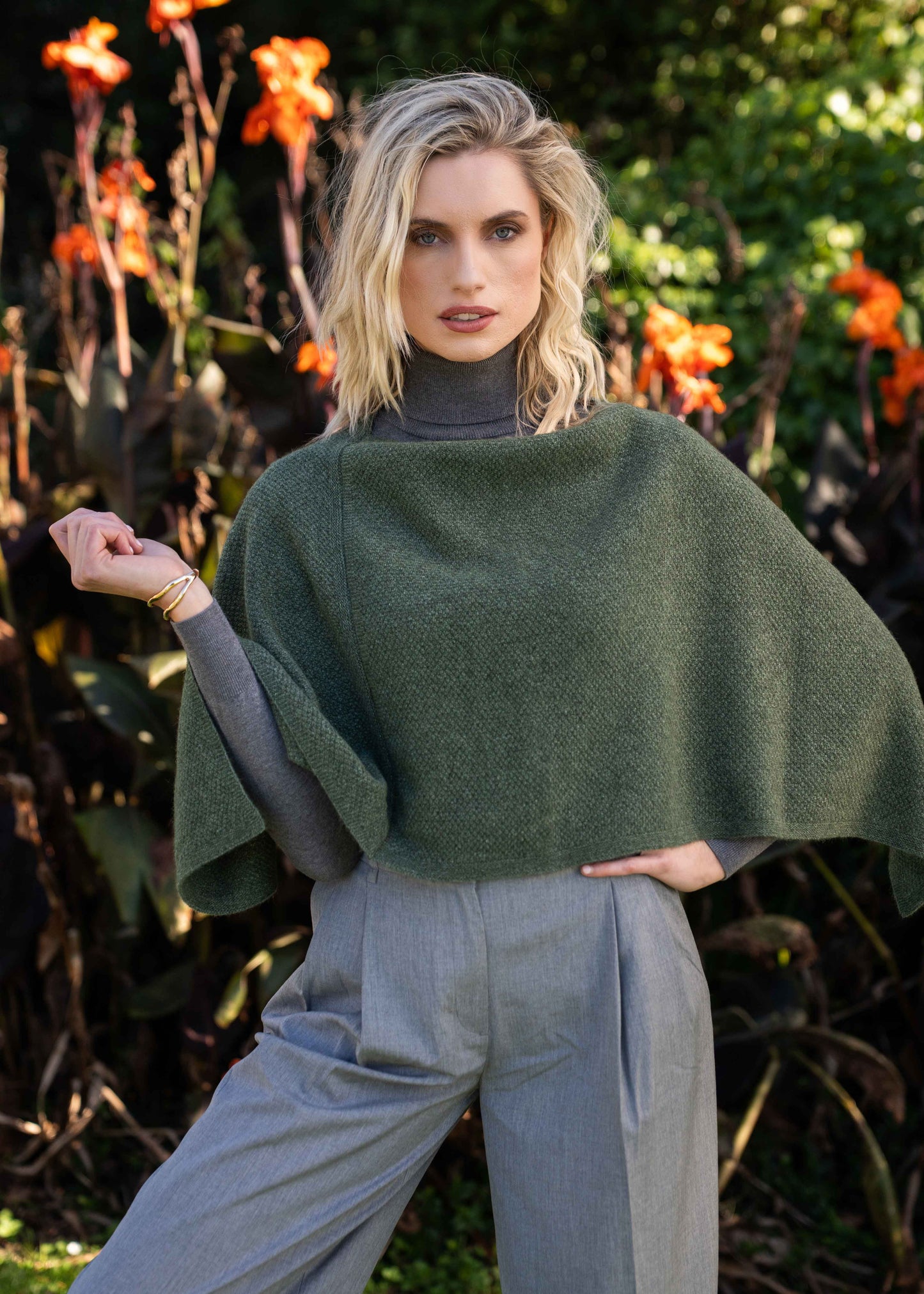 MOSS STITCH PONCHO