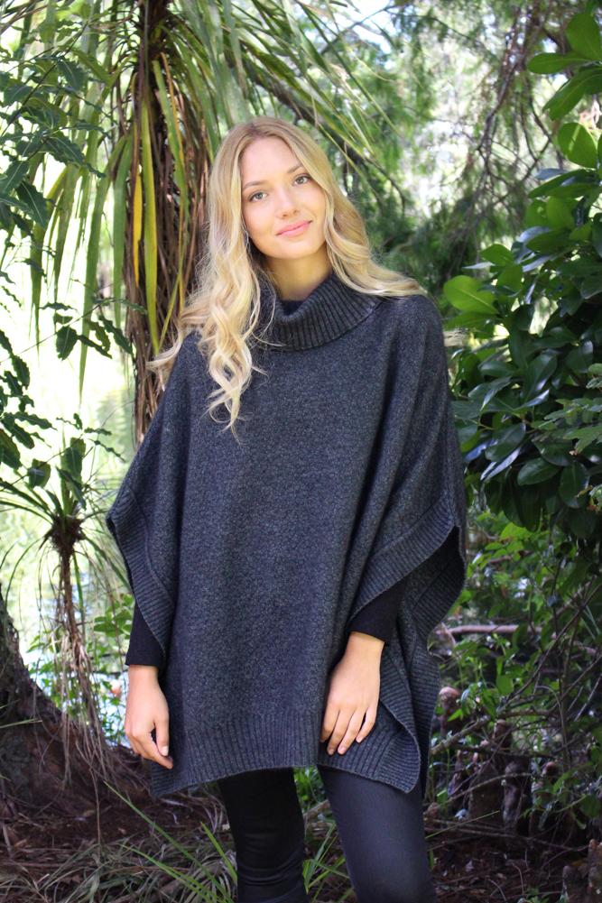 LUSH COWL NECK PONCHO - Woolshed Gallery