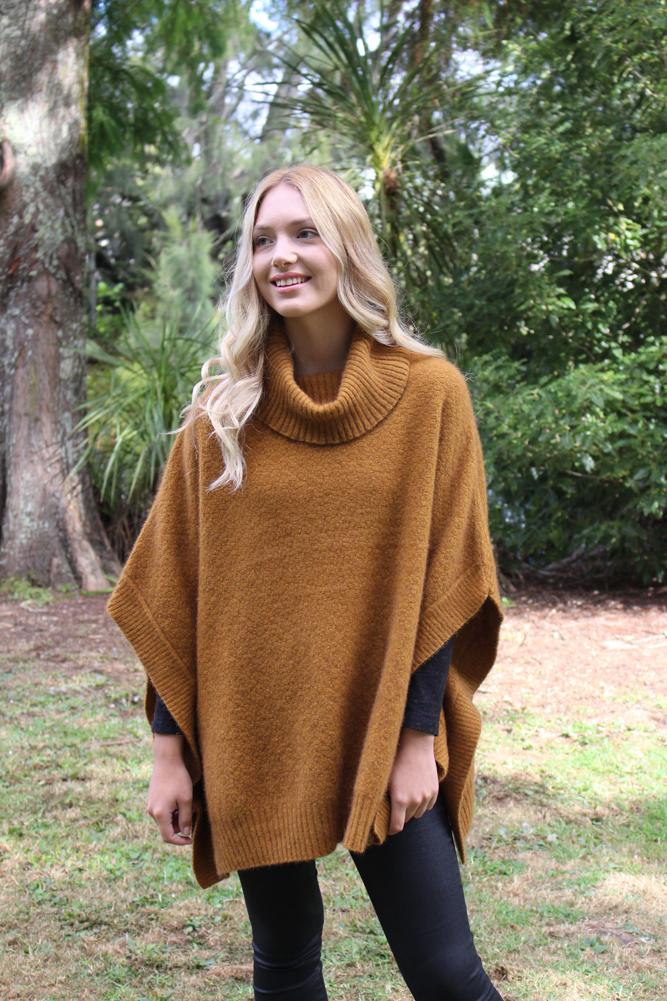 LUSH COWL NECK PONCHO - Woolshed Gallery