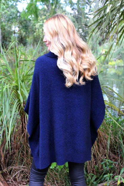 LUSH COWL NECK PONCHO - Woolshed Gallery