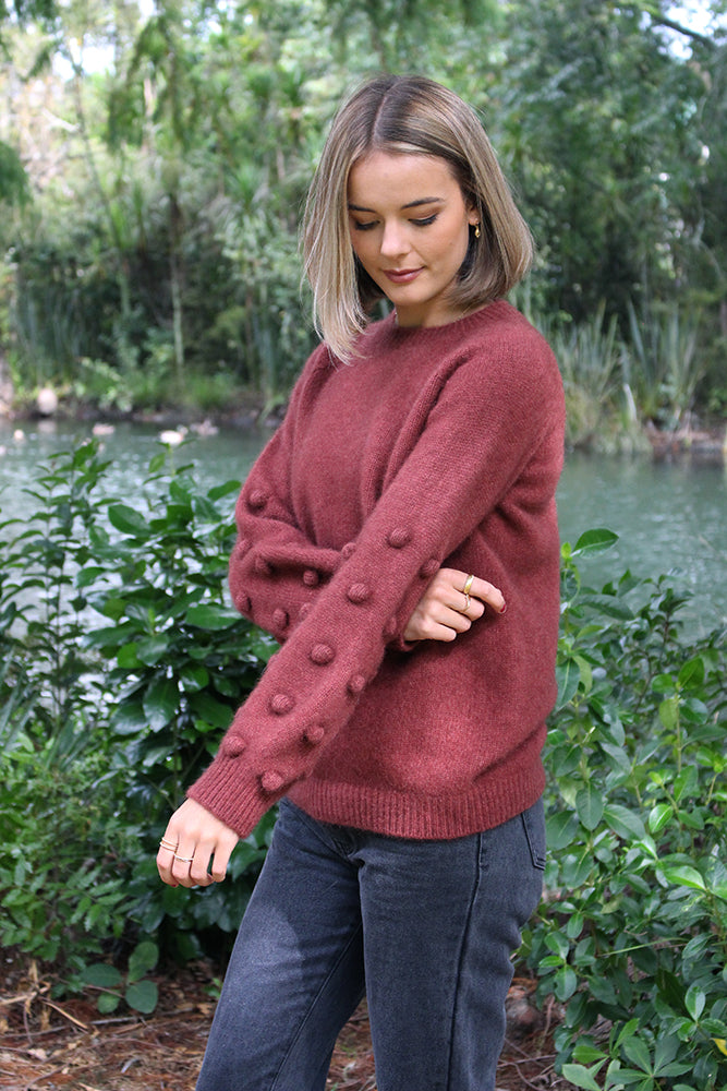 Bobble clearance sleeve sweater