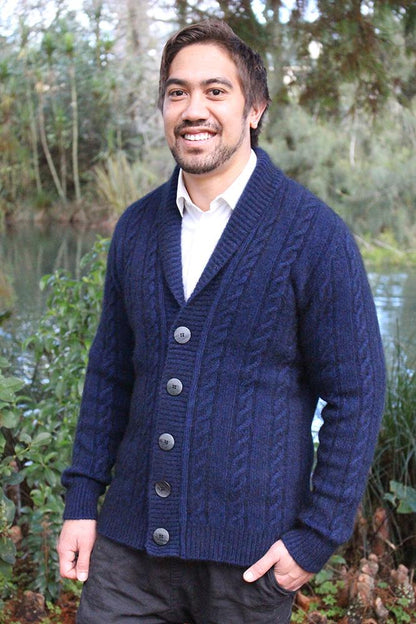 MEN'S CABLE BUTTON JACKET - Woolshed Gallery