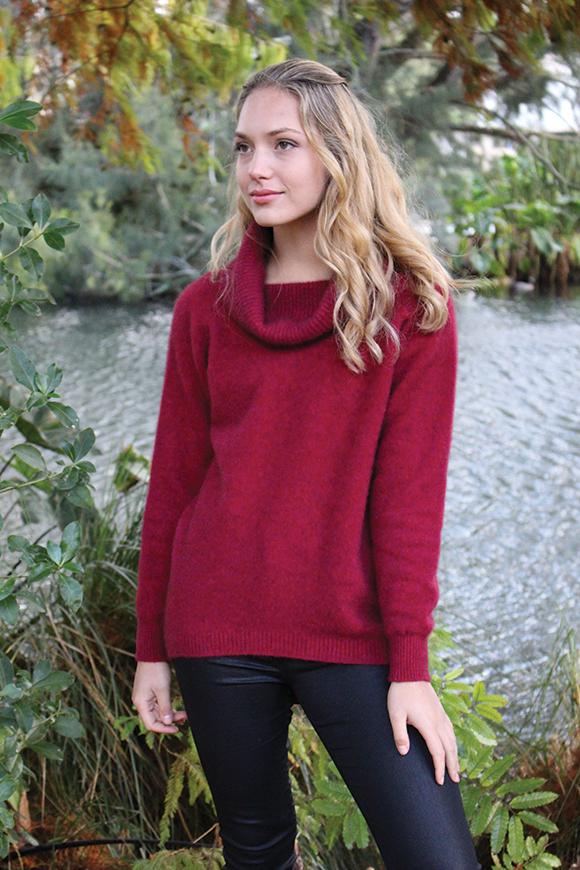 CURVED HEM COWL NECK JUMPER - Woolshed Gallery