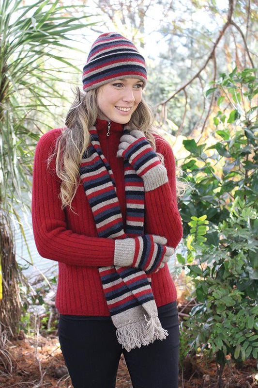 MULTI STRIPED SCARF - Woolshed Gallery