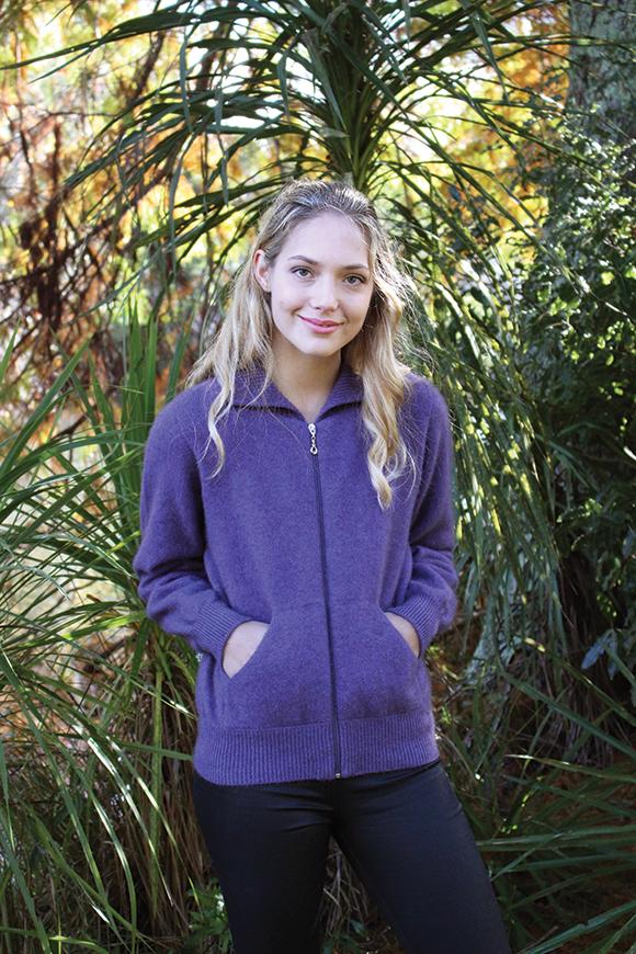 PLAIN ZIP CARDIGAN WITH POCKETS - Woolshed Gallery