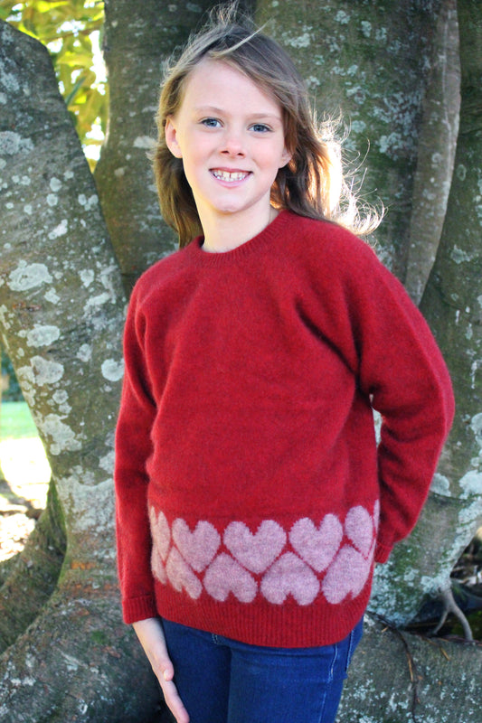 GIRL'S HEART JUMPER - Woolshed Gallery