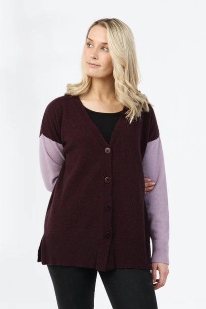 TWO COLOUR RELAXED CARDIGAN