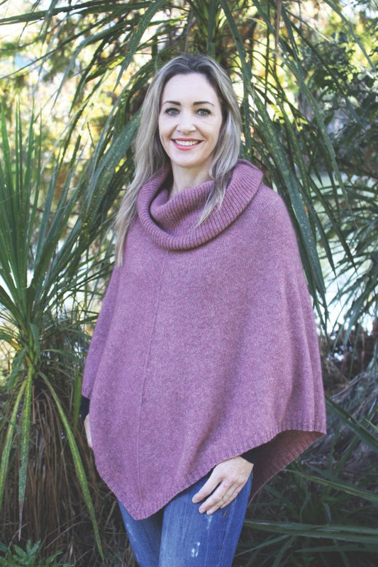COWL NECK PONCHO - Woolshed Gallery