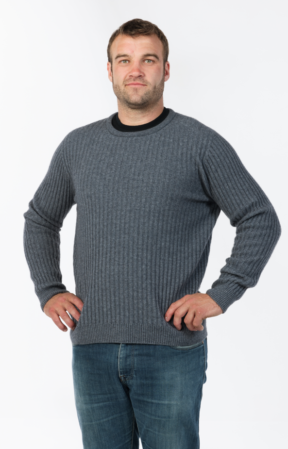 TWO TONED RIBBED SWEATER